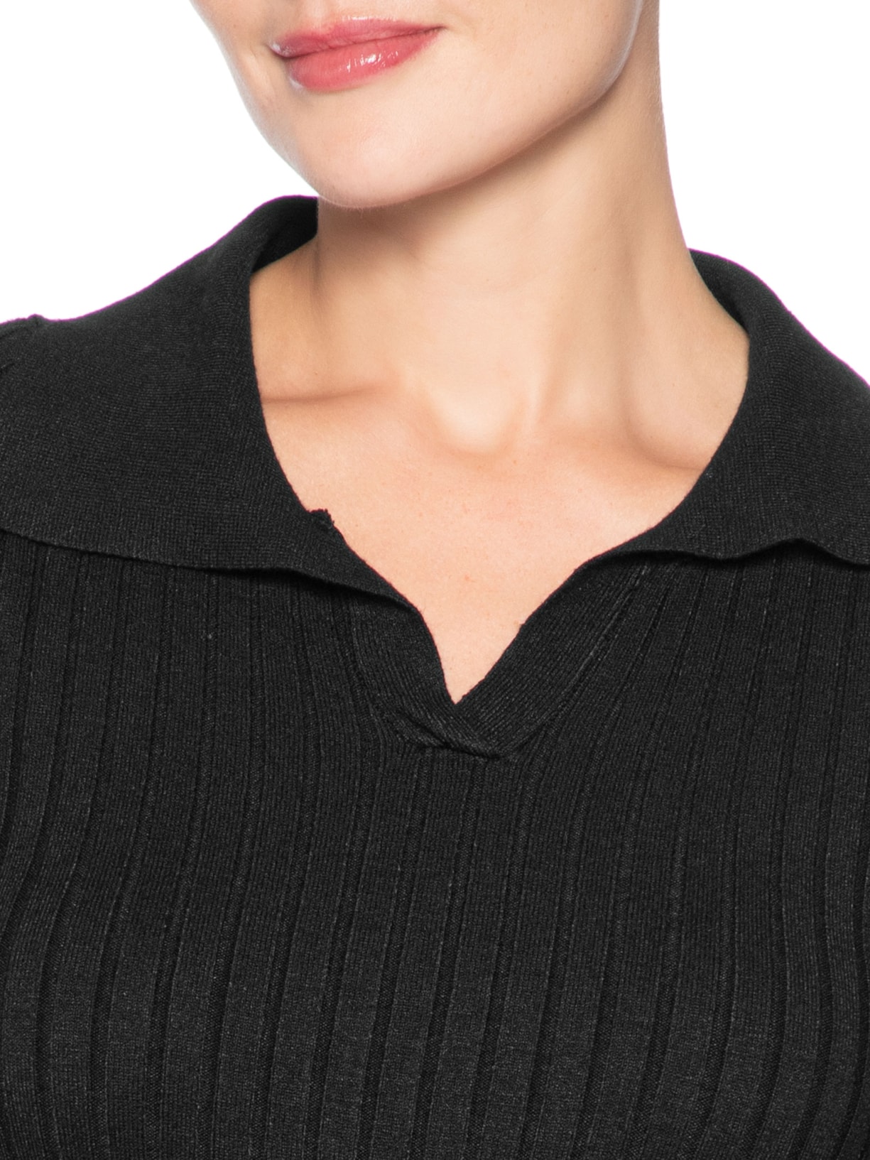 Blusa Polo Feminina Em Tricot Preto Market 33