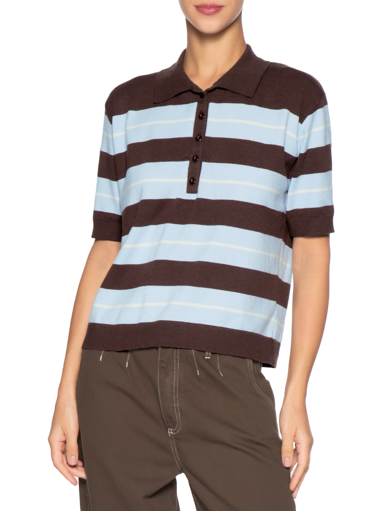 Blusa Polo Feminina Jordie Marrom Le Lis