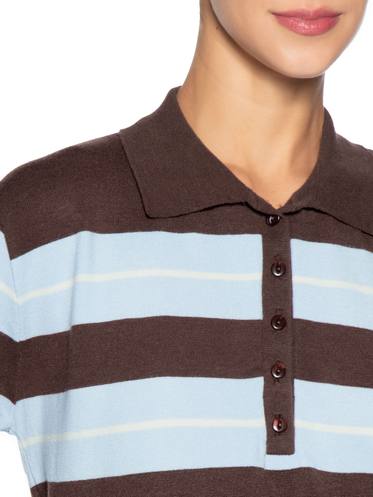 Blusa Polo Feminina Jordie Marrom Le Lis