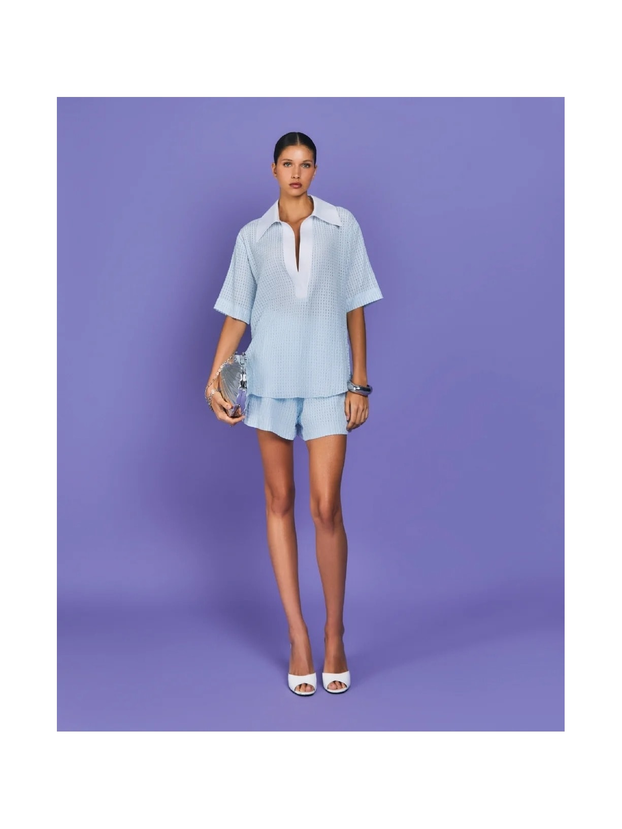 Blusa Polo Mareh Laguna Azul Shop Ginger