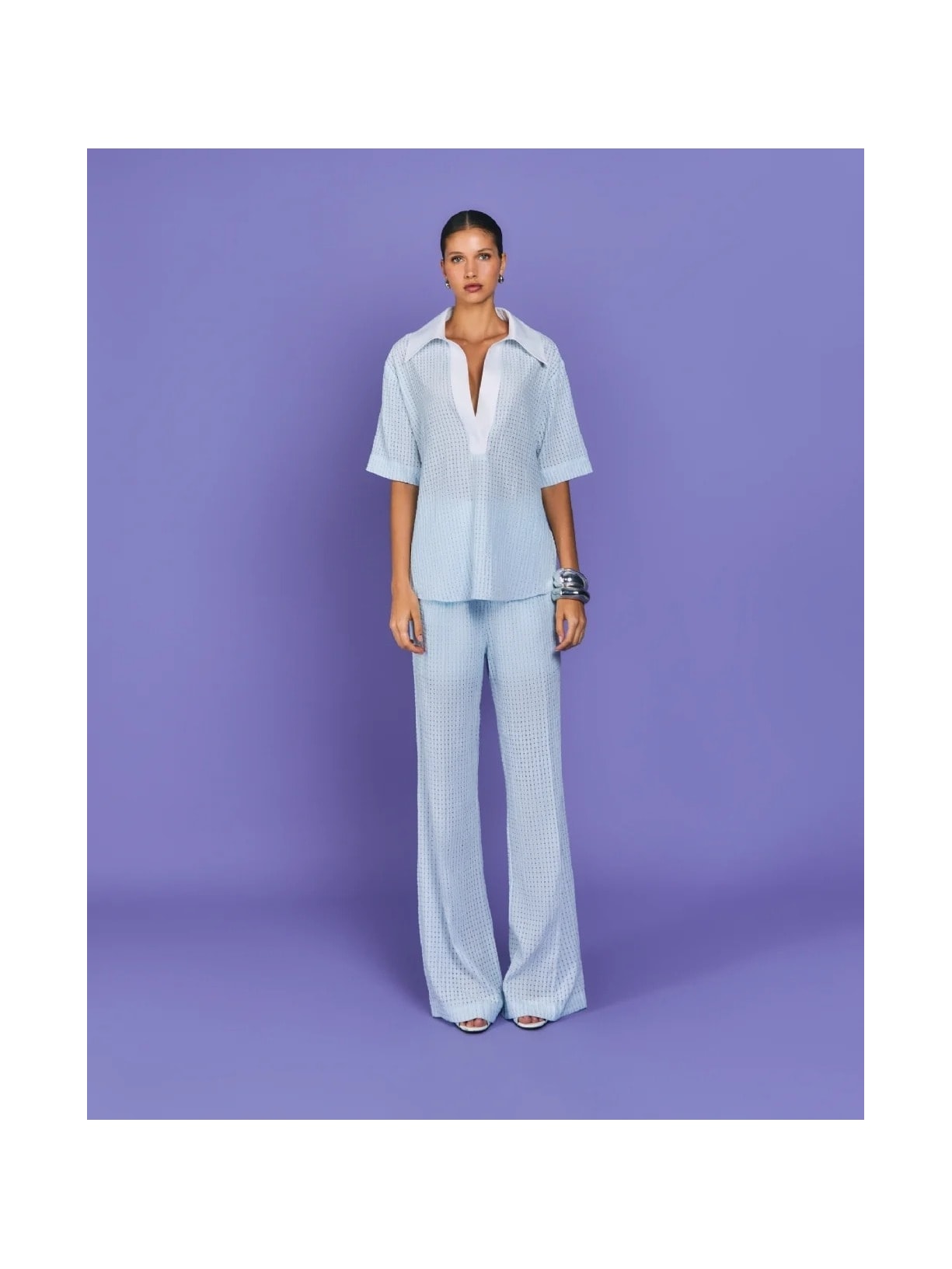 Blusa Polo Mareh Laguna Azul Shop Ginger