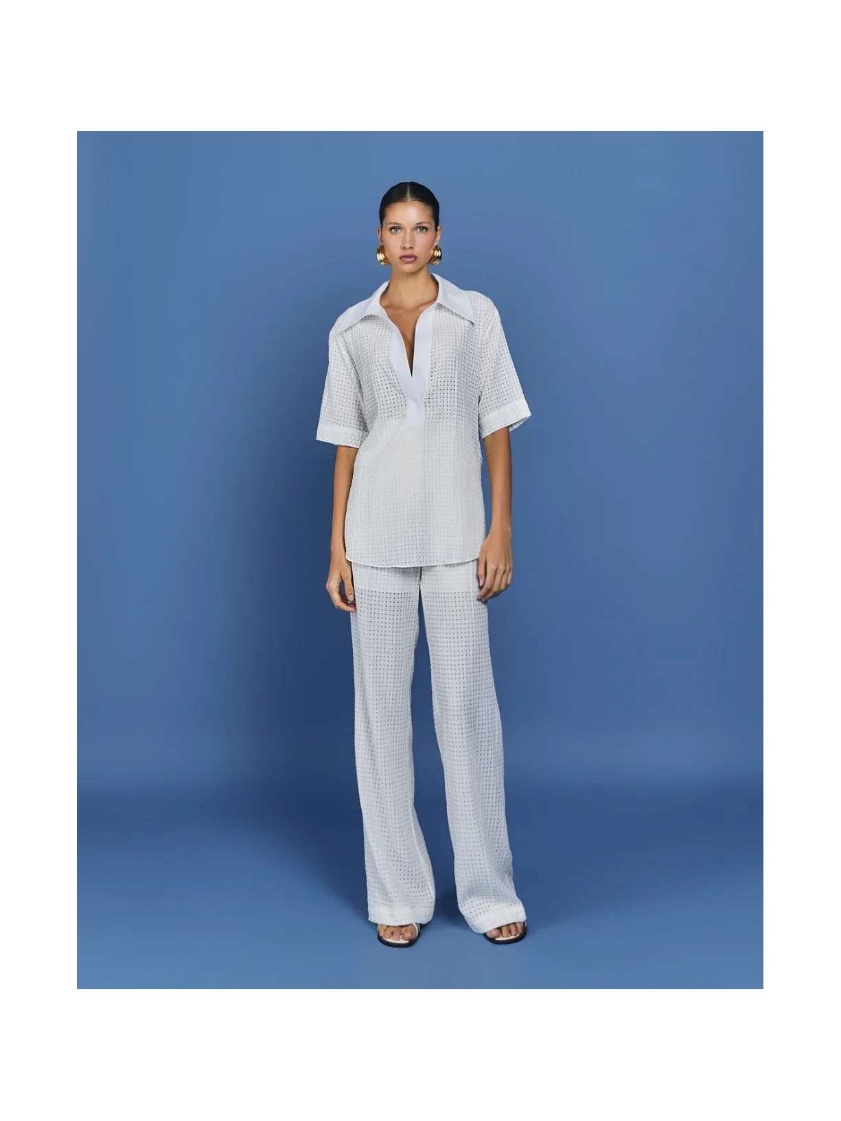 Blusa Polo Mareh Laguna Off White Shop Ginger