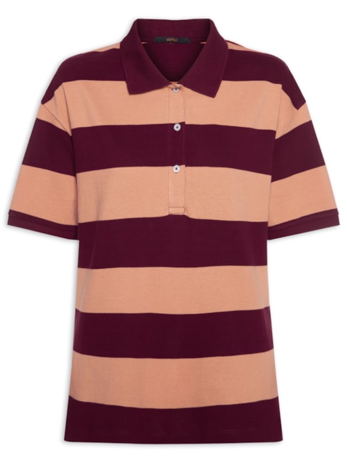 Blusa Polo Oversize Fio Tinto - Rosa