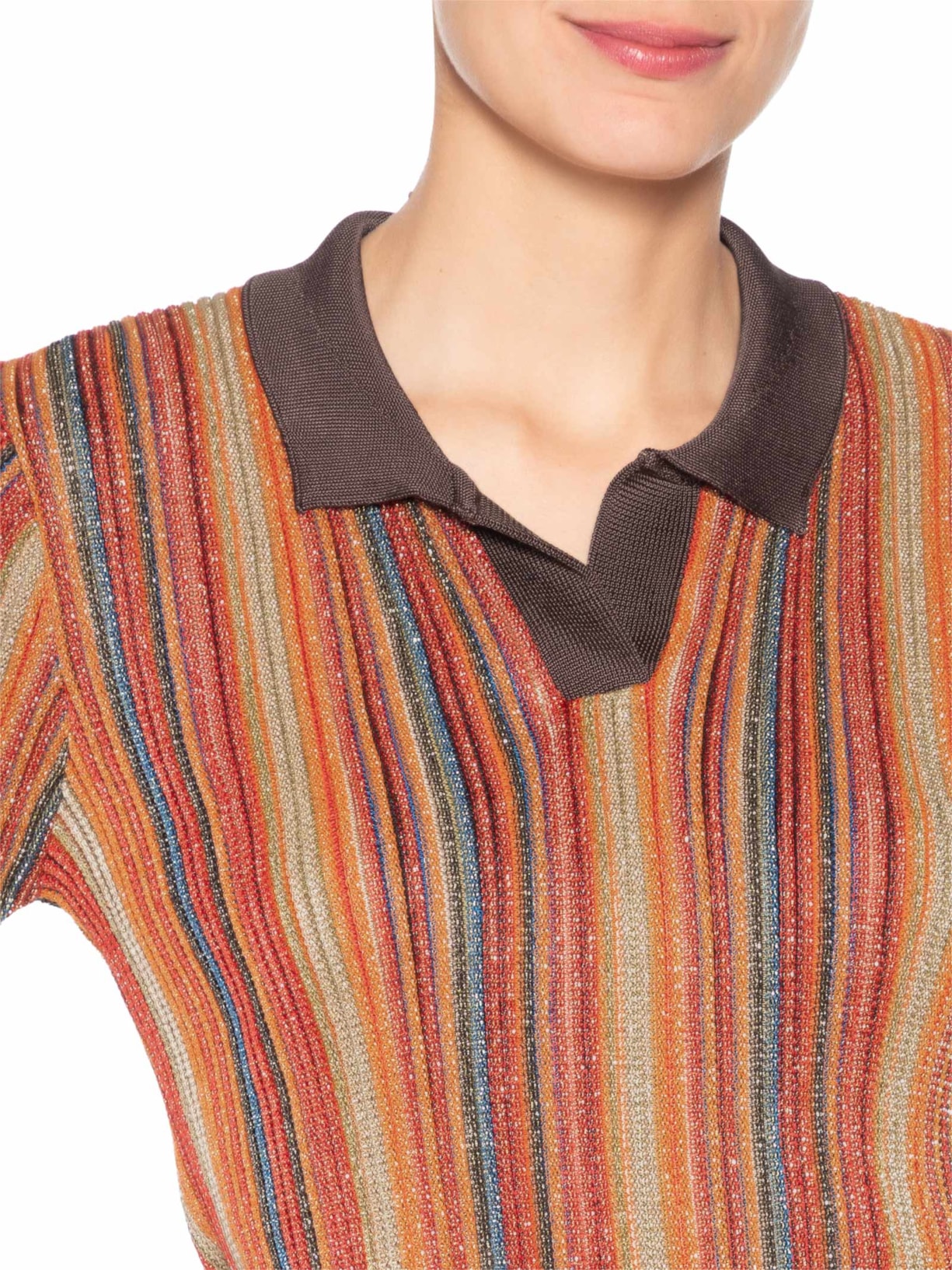 Blusa Polo Tricot Listras Vermelho Osklen