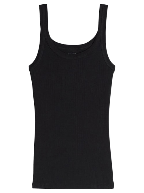 Blusa Regata De Algodão Supima - Preto