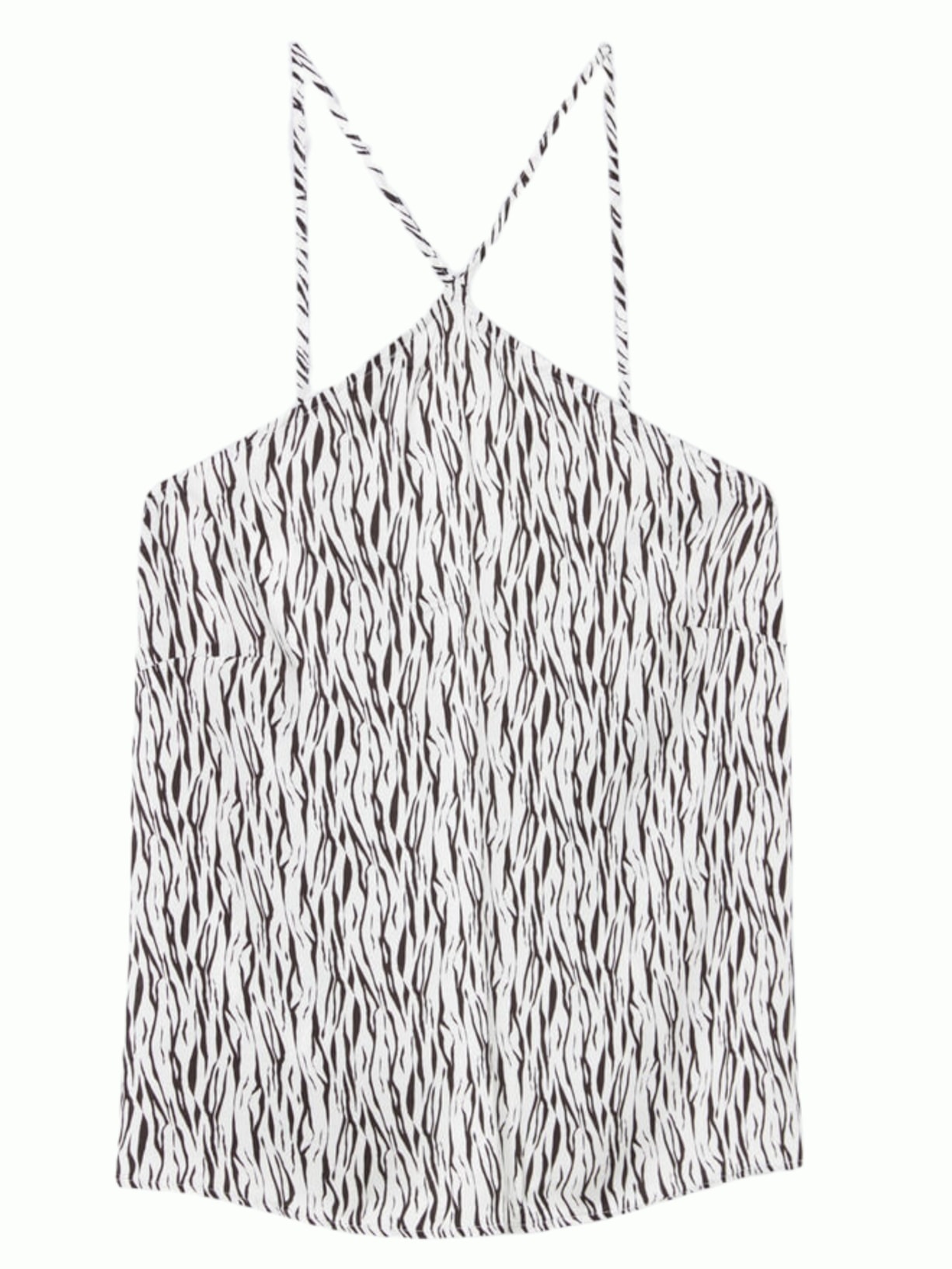 Blusa Regata Em Cetim De Viscose Go Animalier - Preto