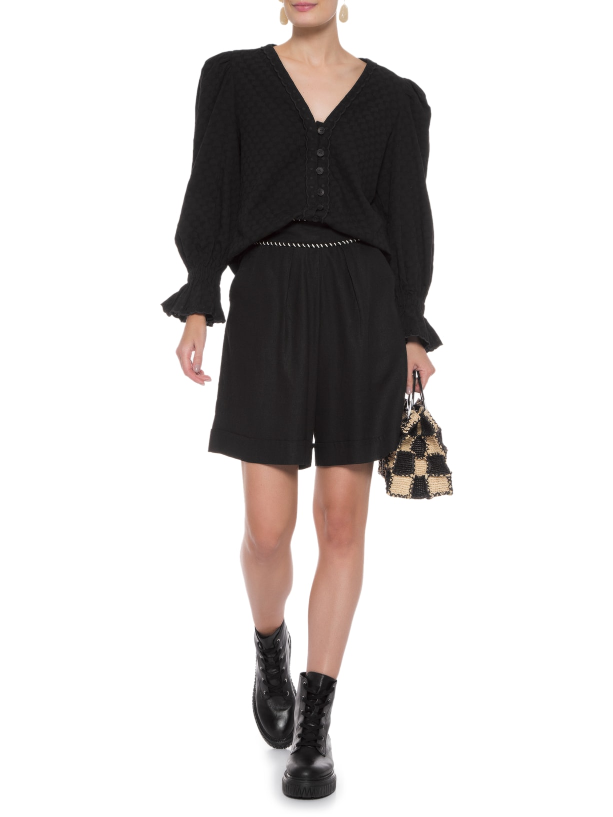 Blusa Renata V22 Preto Mixed