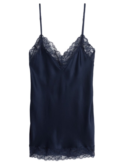 Blusa Renda e Seda - Azul