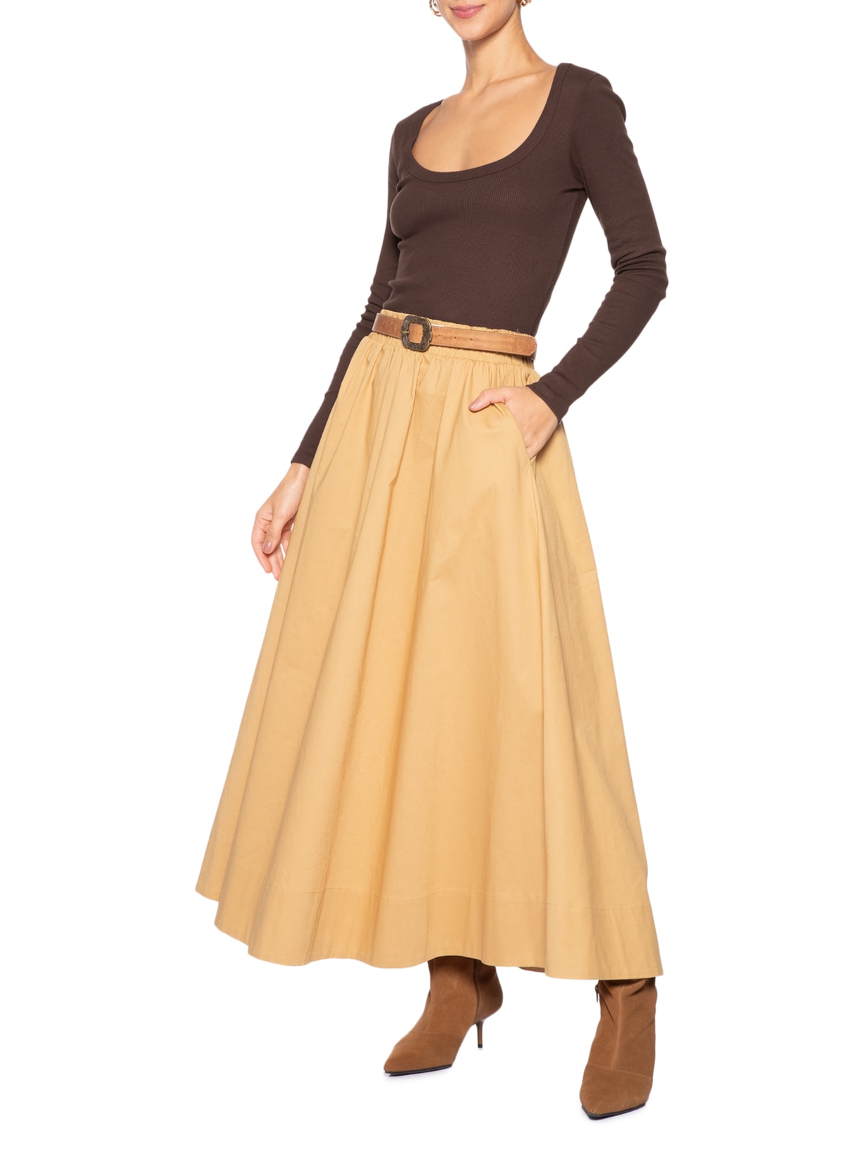 Blusa Ribana Manga Longa Marrom Animale