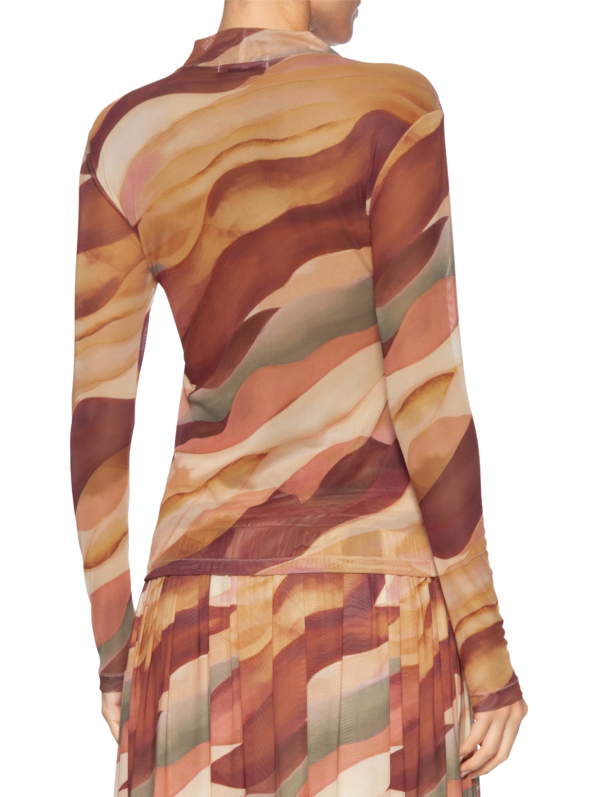Blusa Segunda Pele Tule Estampa Dunas Rosa Dress To