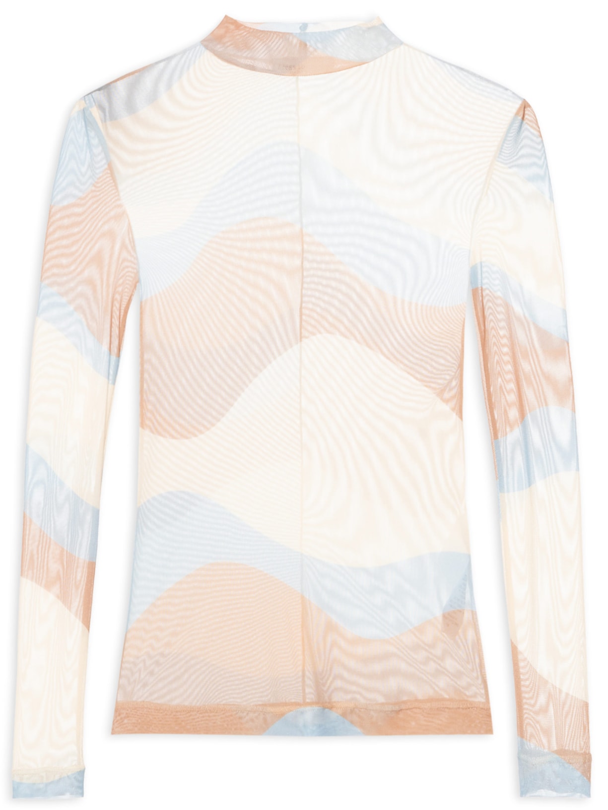 Blusa Segunda Pele Tule Estampa Oceano Bege Dress To