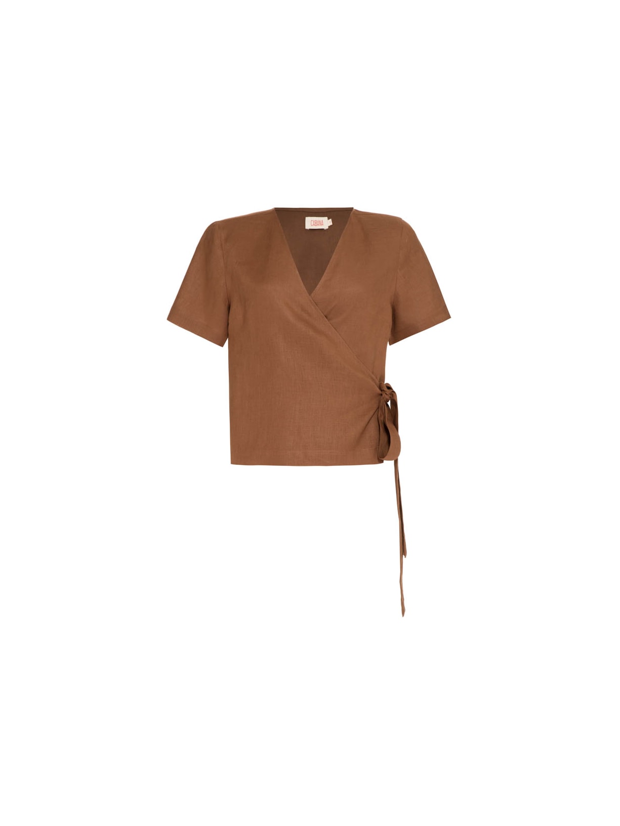 Blusa Transpasse Linho Ocre