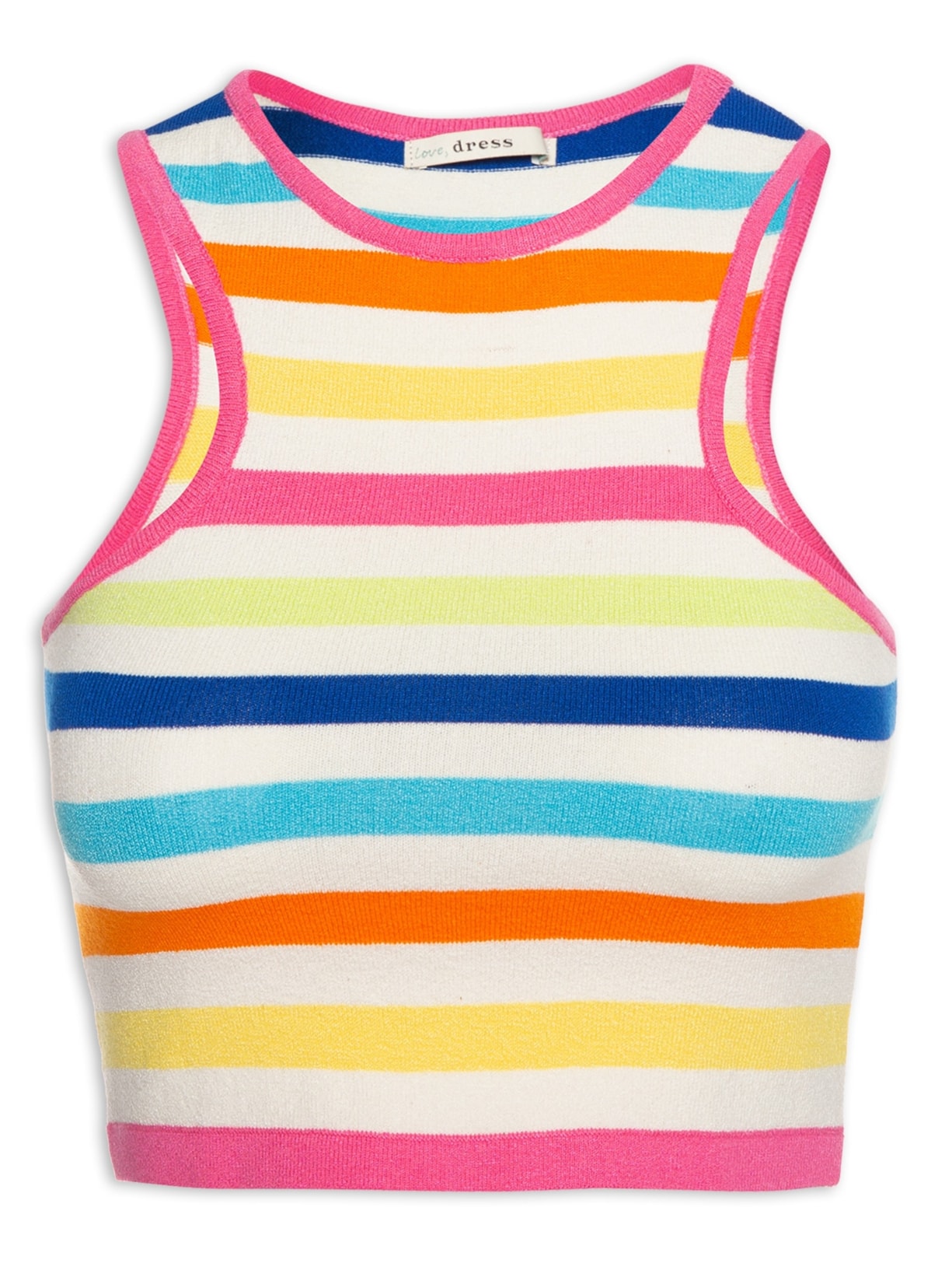 Blusa Tricot Listra Color - Branco