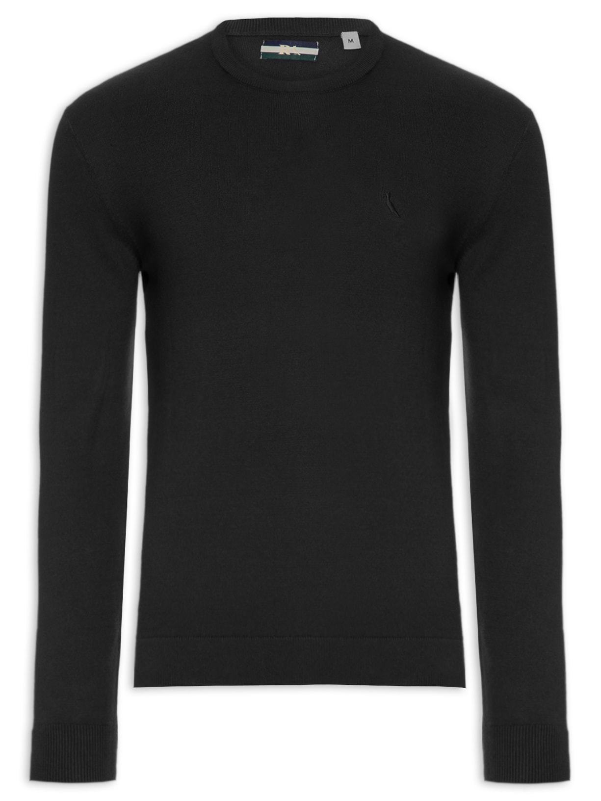 Blusa Tricot Masculino Gola Careca - Preto
