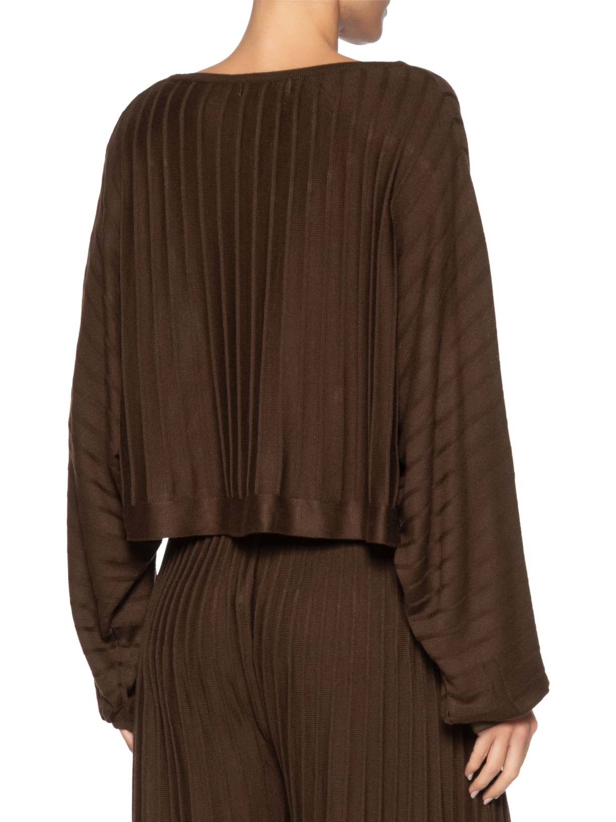 Blusa Tricot Nervuras Feminina – Marrom Dress To