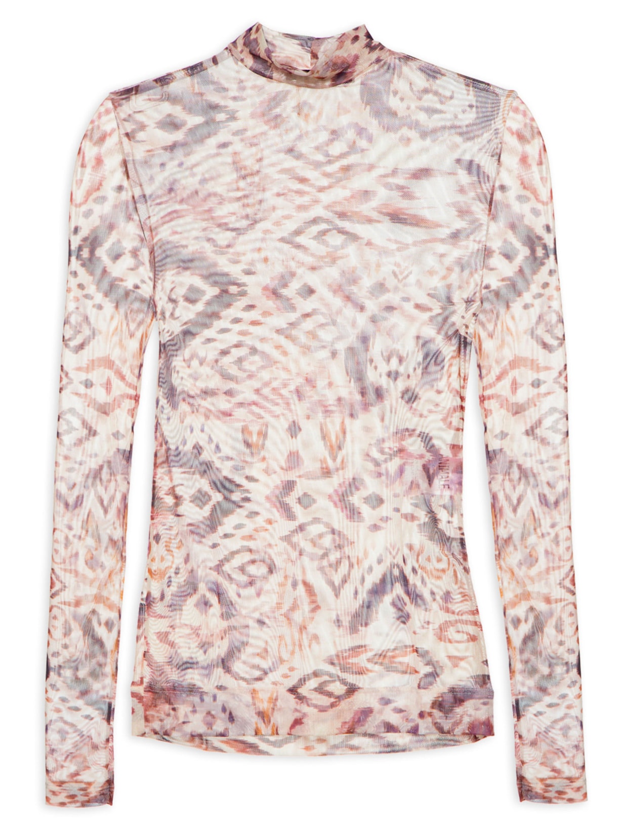 Blusa Tule Feminina EST Ikat Tapeçaria Marfim - Bege