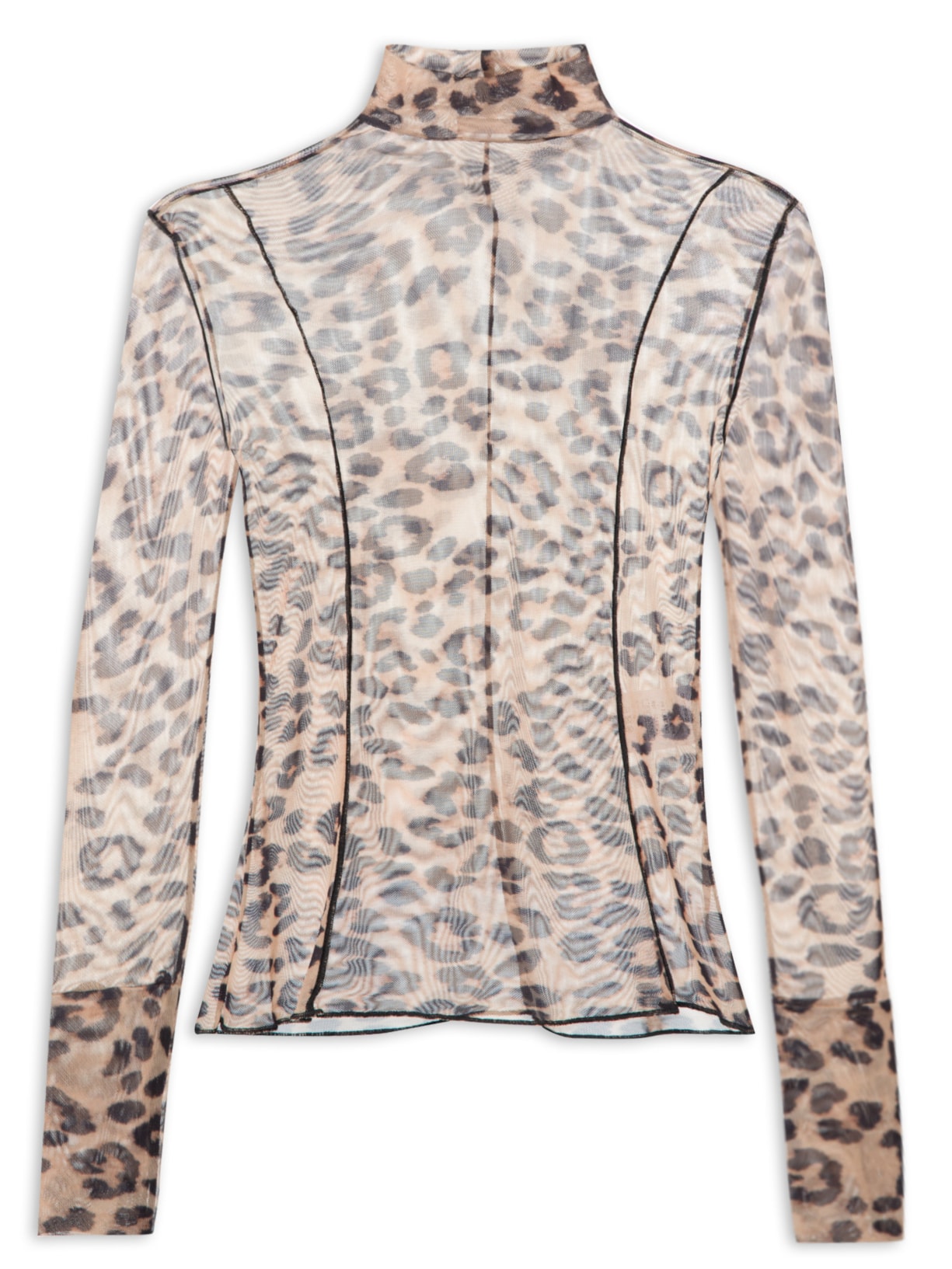 Blusa Tule Feminina Recortes EST Oncça Regular - Animal Print