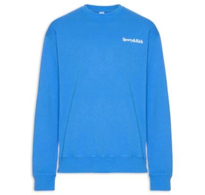 Blusa Unissex De Moletom Health Is Wealth Crewneck - Azul