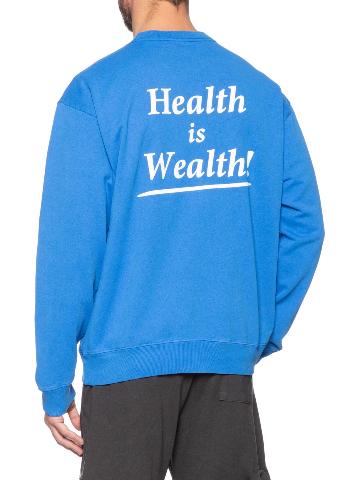 Blusa Unissex De Moletom Health Is Wealth Crewneck Azul Sporty & Rich