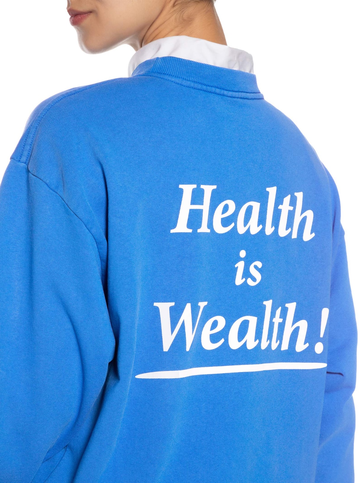Blusa Unissex De Moletom Health Is Wealth Crewneck Azul Sporty & Rich