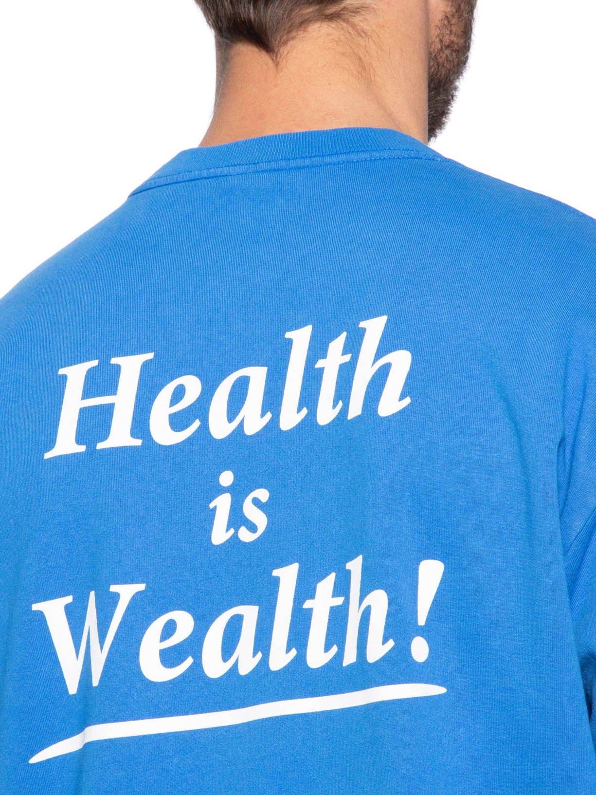 Blusa Unissex De Moletom Health Is Wealth Crewneck Azul Sporty & Rich