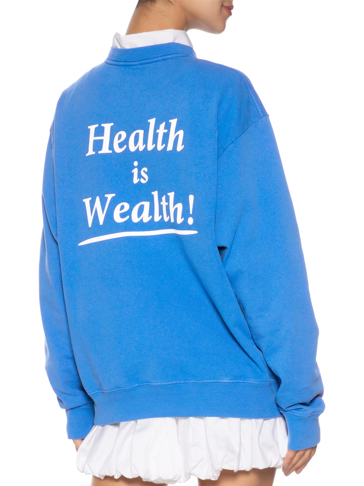 Blusa Unissex De Moletom Health Is Wealth Crewneck Azul Sporty & Rich
