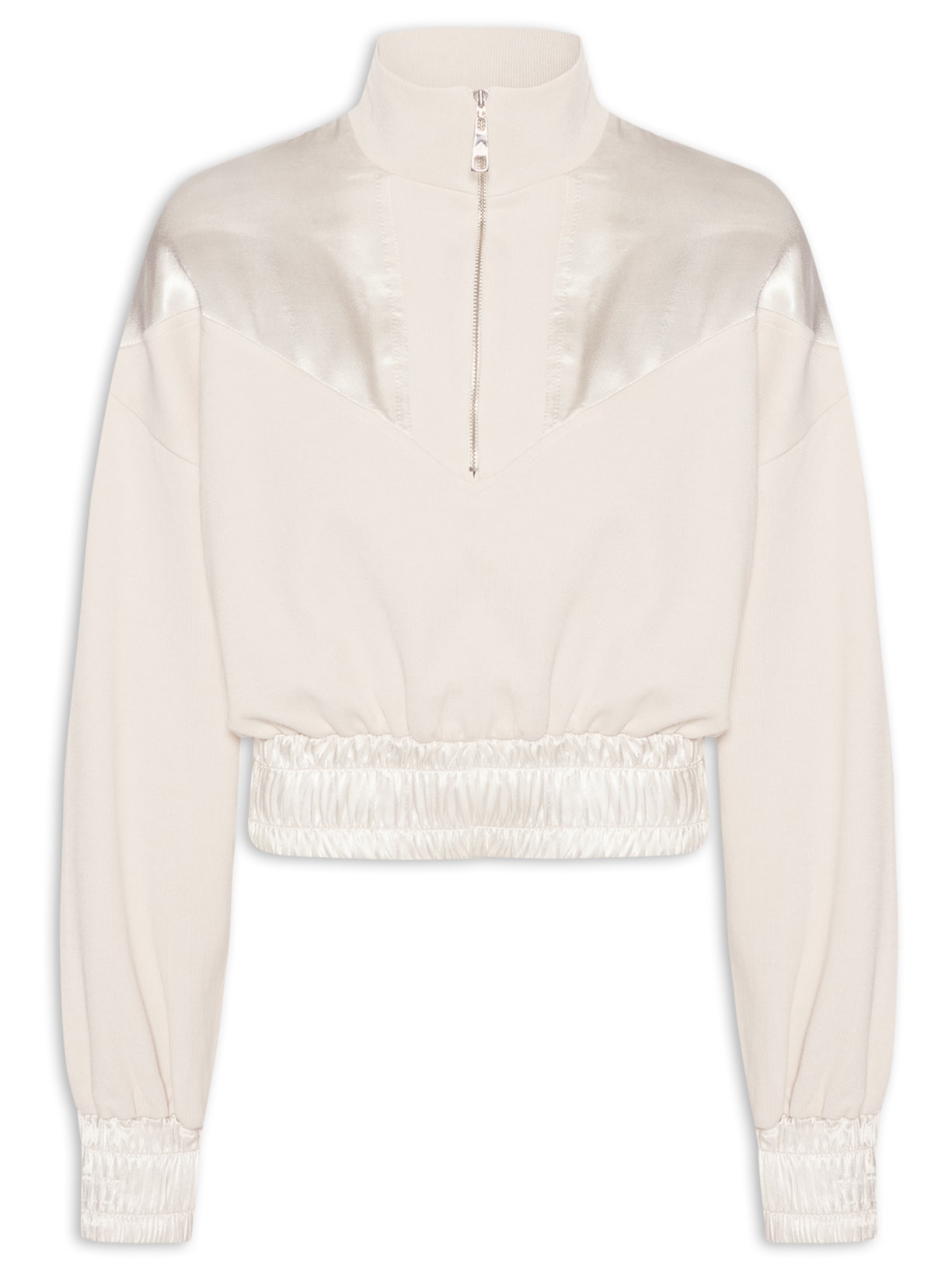 Blusão Feminino Com Zíper - Bege