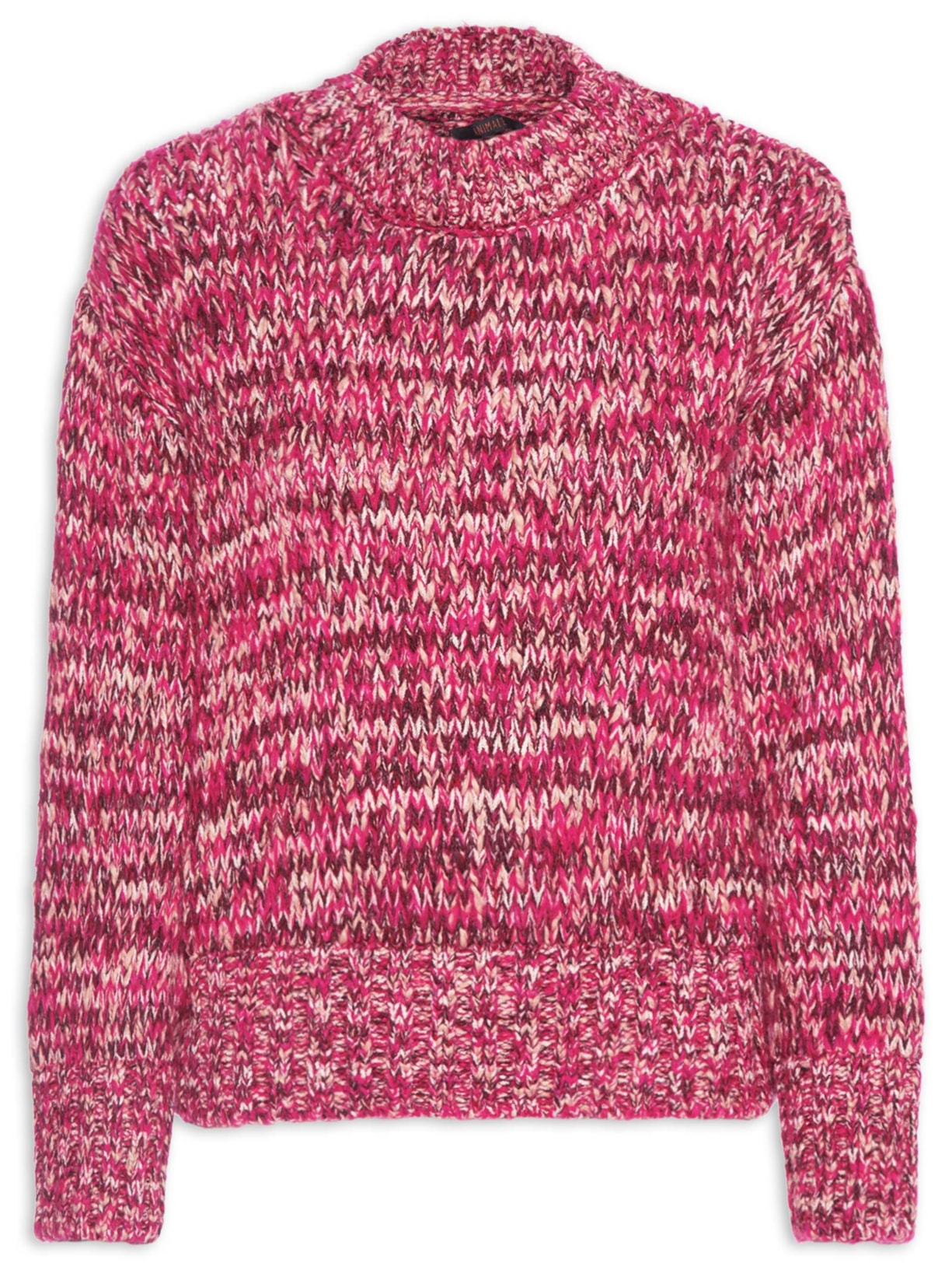 Blusão Feminino De Tricot Pull Pontos Mix Rosa Animale