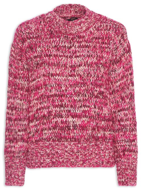 Blusão Feminino De Tricot Pull Pontos Mix - Rosa