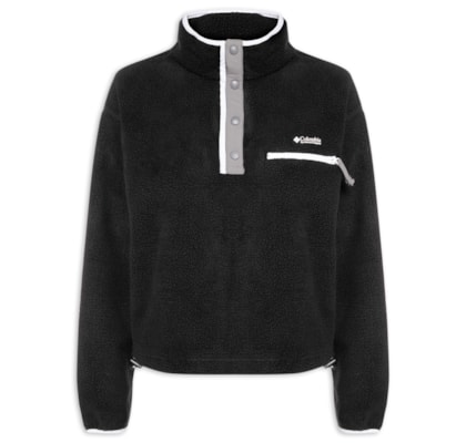 Blusão Feminino Helvetia II Cropped Half Snap Fle - Preto
