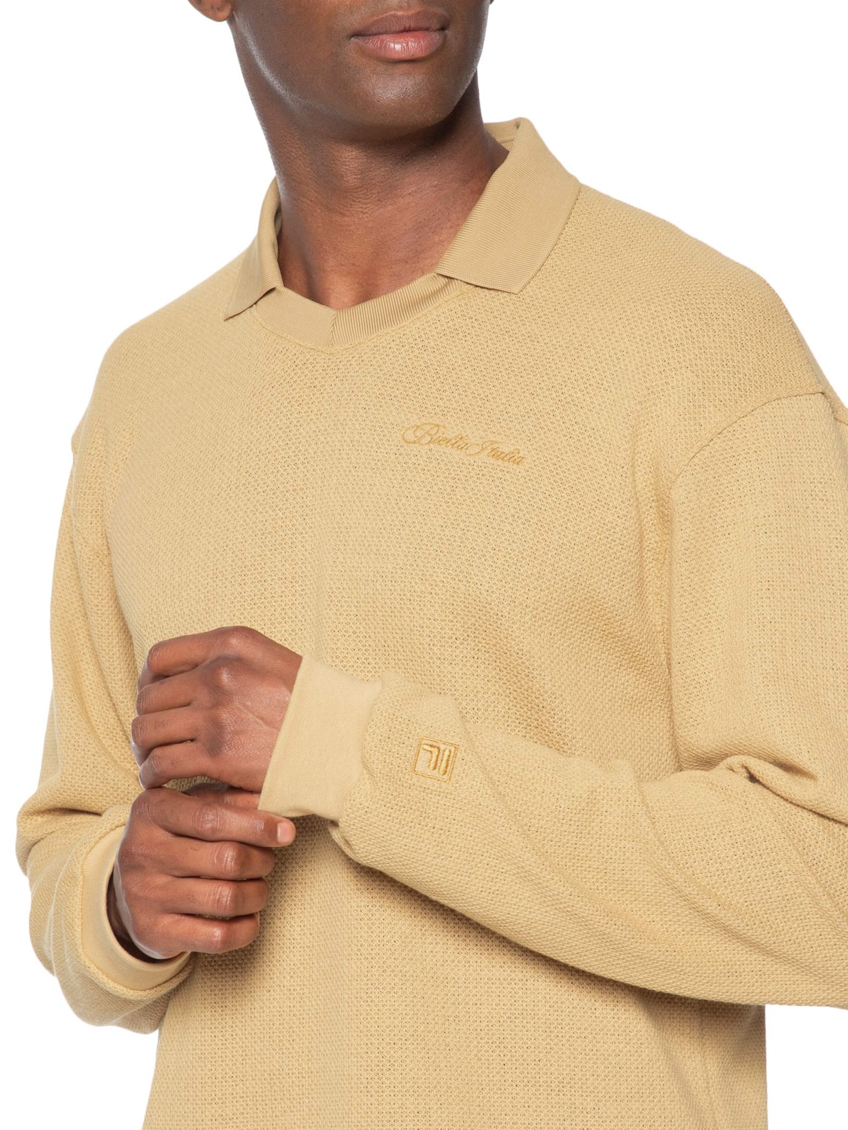 Blusão Masculino Over Knit Bege Fila