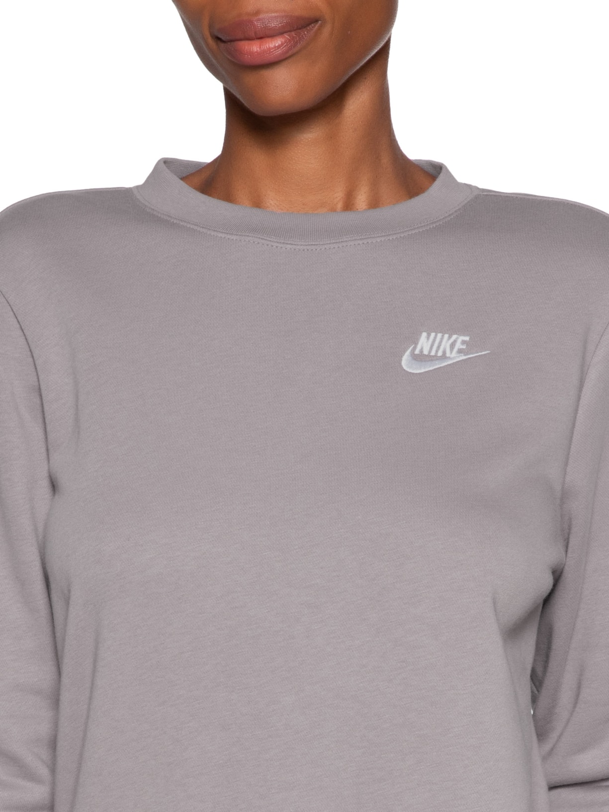 Blusão Sportswear Club Fleece Crew Marrom Nike