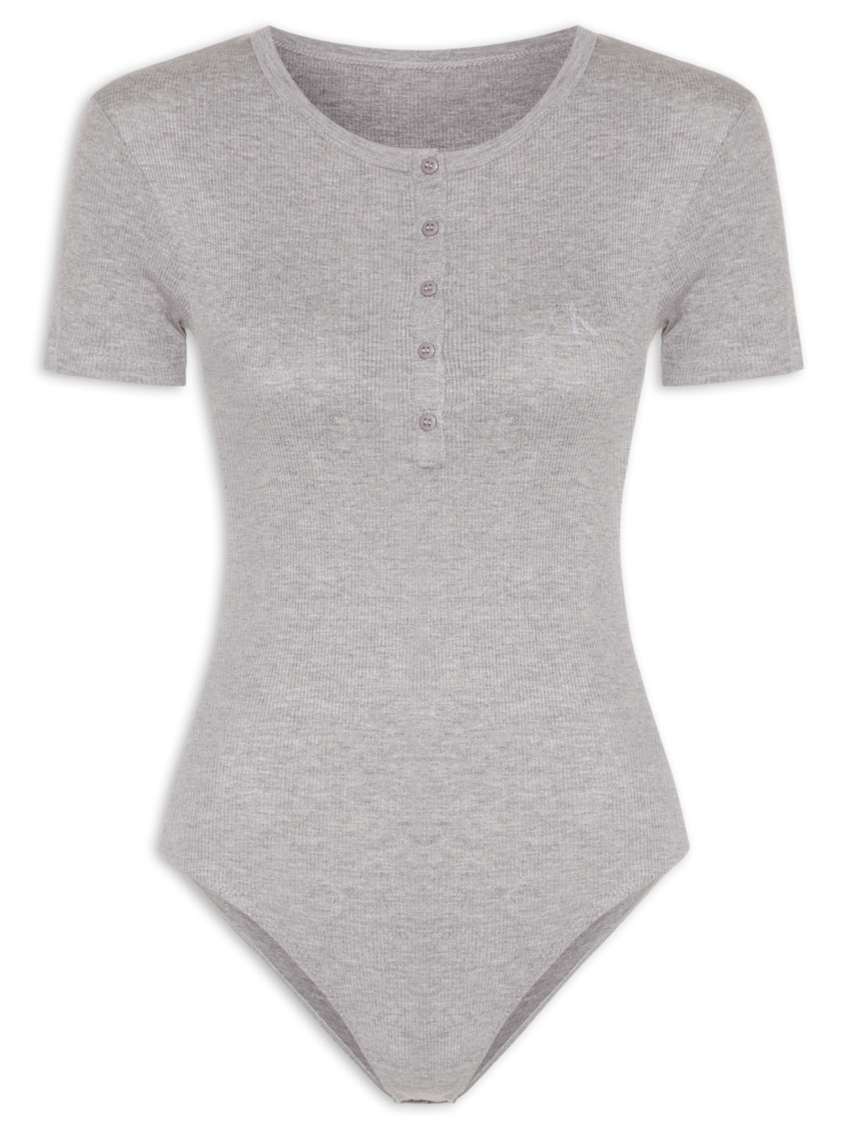 Body Abotoamento One Rib Cinza Calvin Klein Underwear