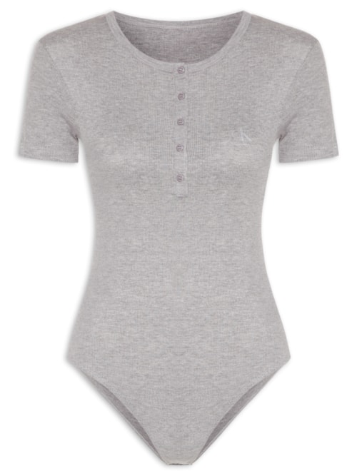 Body Abotoamento One Rib - Cinza