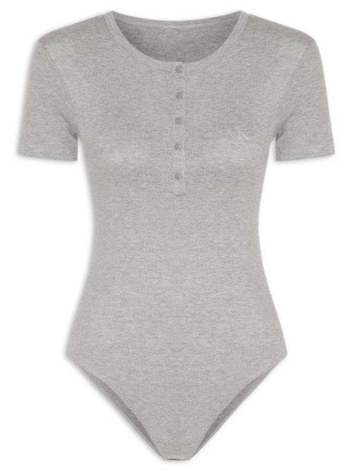 Body Abotoamento One Rib - Cinza