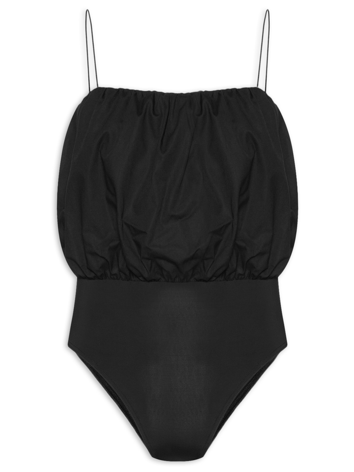 Body Algodão Blusado - Preto