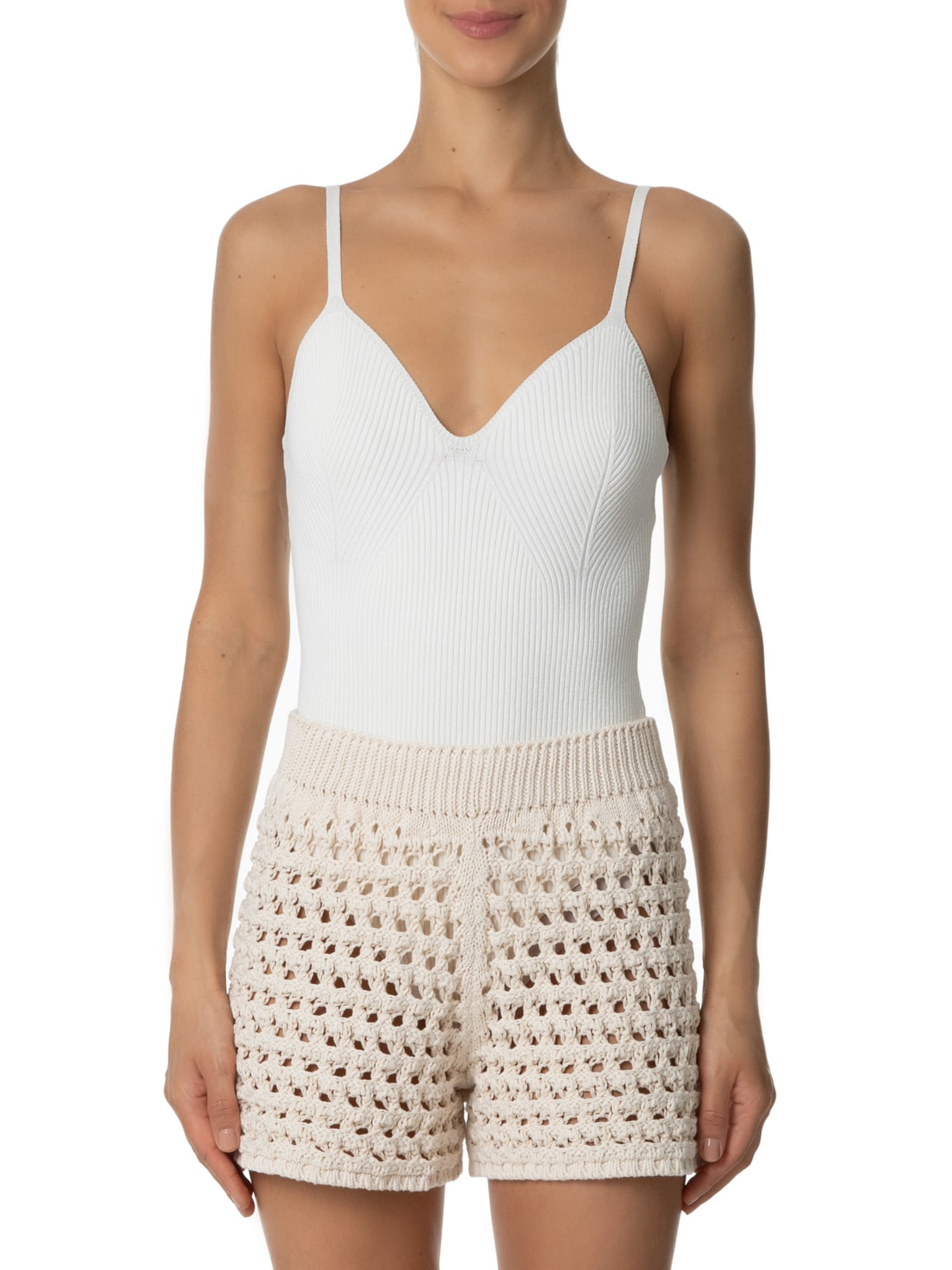 Body Canelado Off White Anselmi