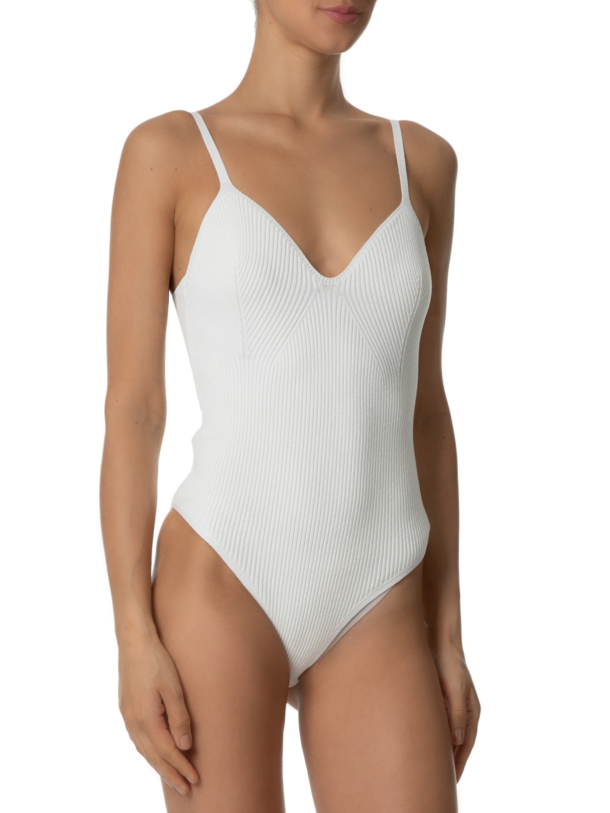 Body Canelado Off White Anselmi