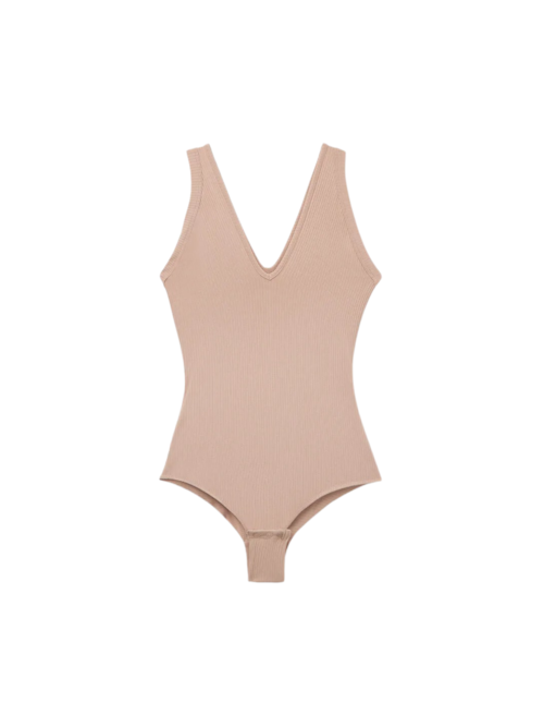 Body Canelado Your Everyday Wear - Bege