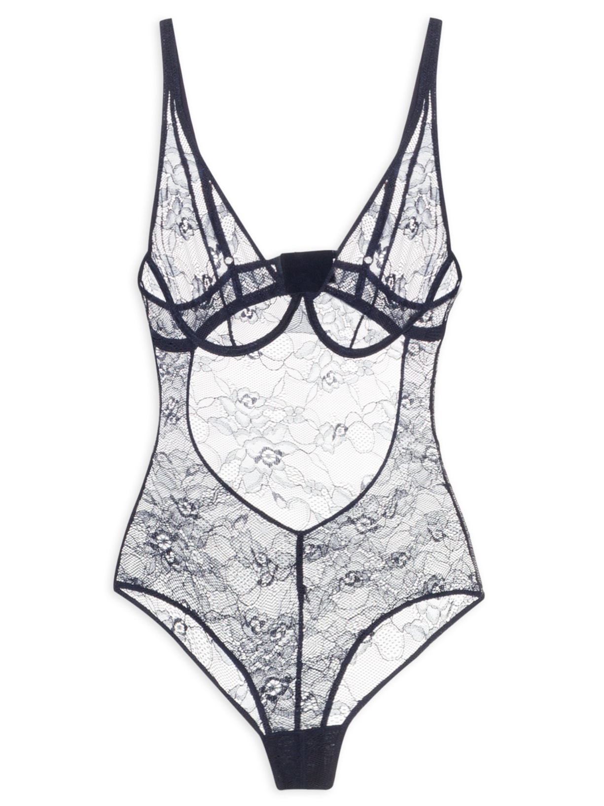 Body com Aro sem Bojo Renda Karine - Azul