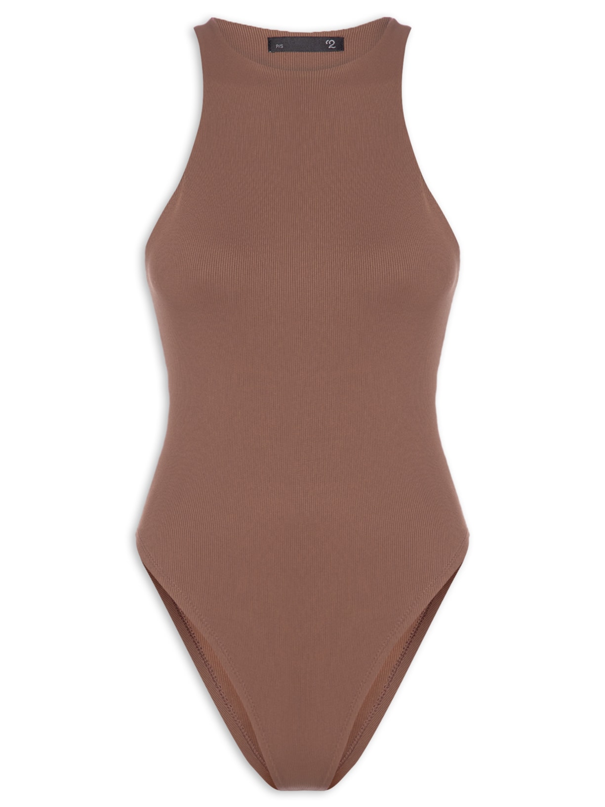 Body Com Decote Halter - Marrom