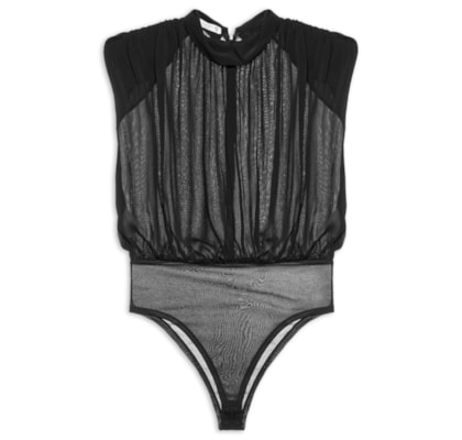 Body Com Ombreiras - Preto