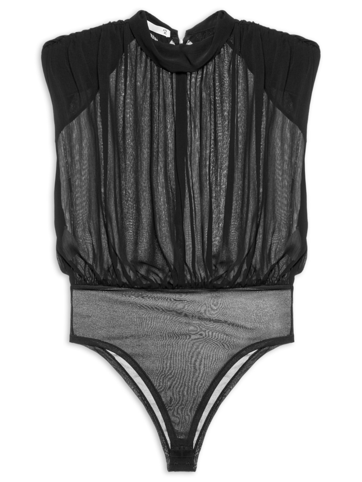 Body Com Ombreiras - Preto