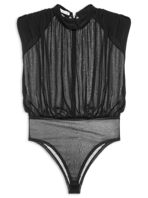 Body Com Ombreiras - Preto