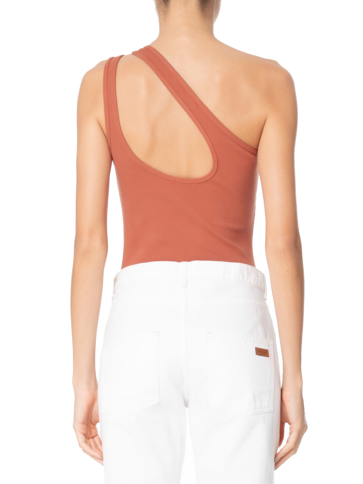 Body Com Recorte Na Lateral Canelado Vermelho Basiq