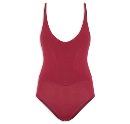 Body Com Recortes Centrais - Vermelho