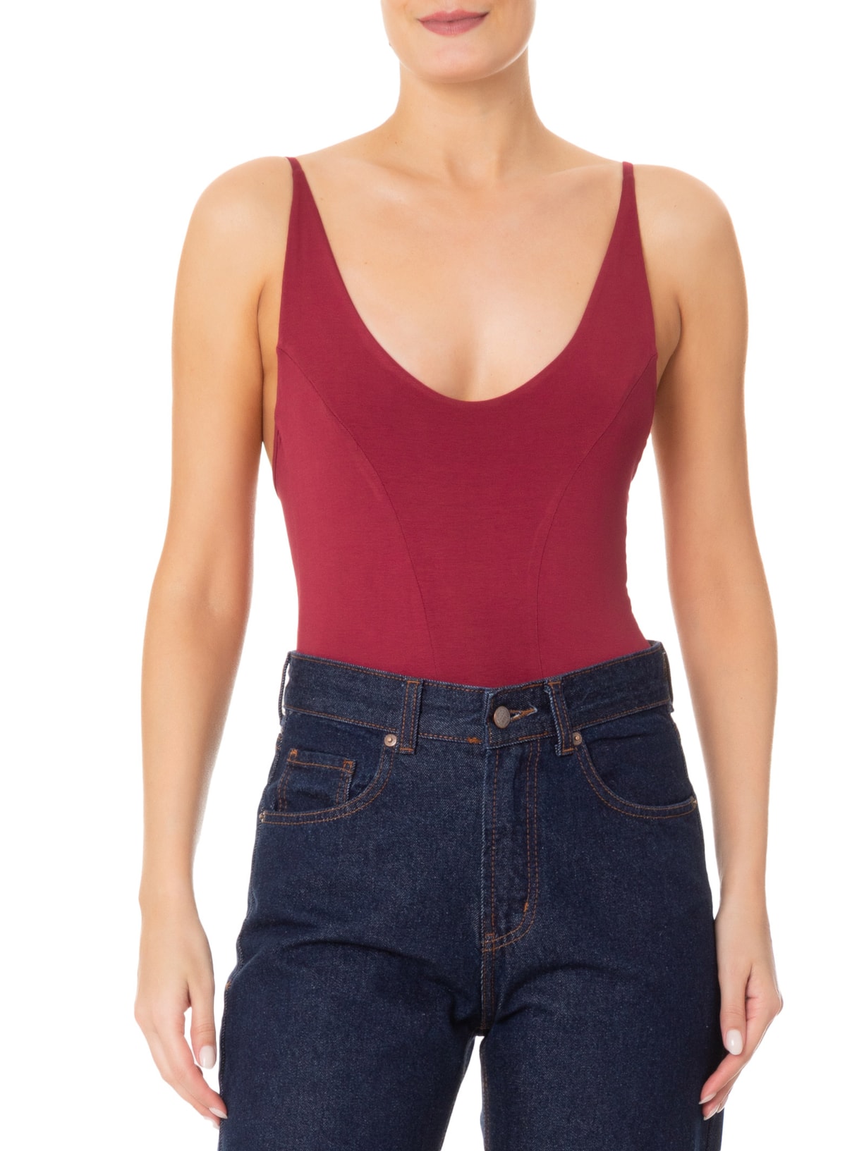 Body Com Recortes Centrais Vermelho Basiq