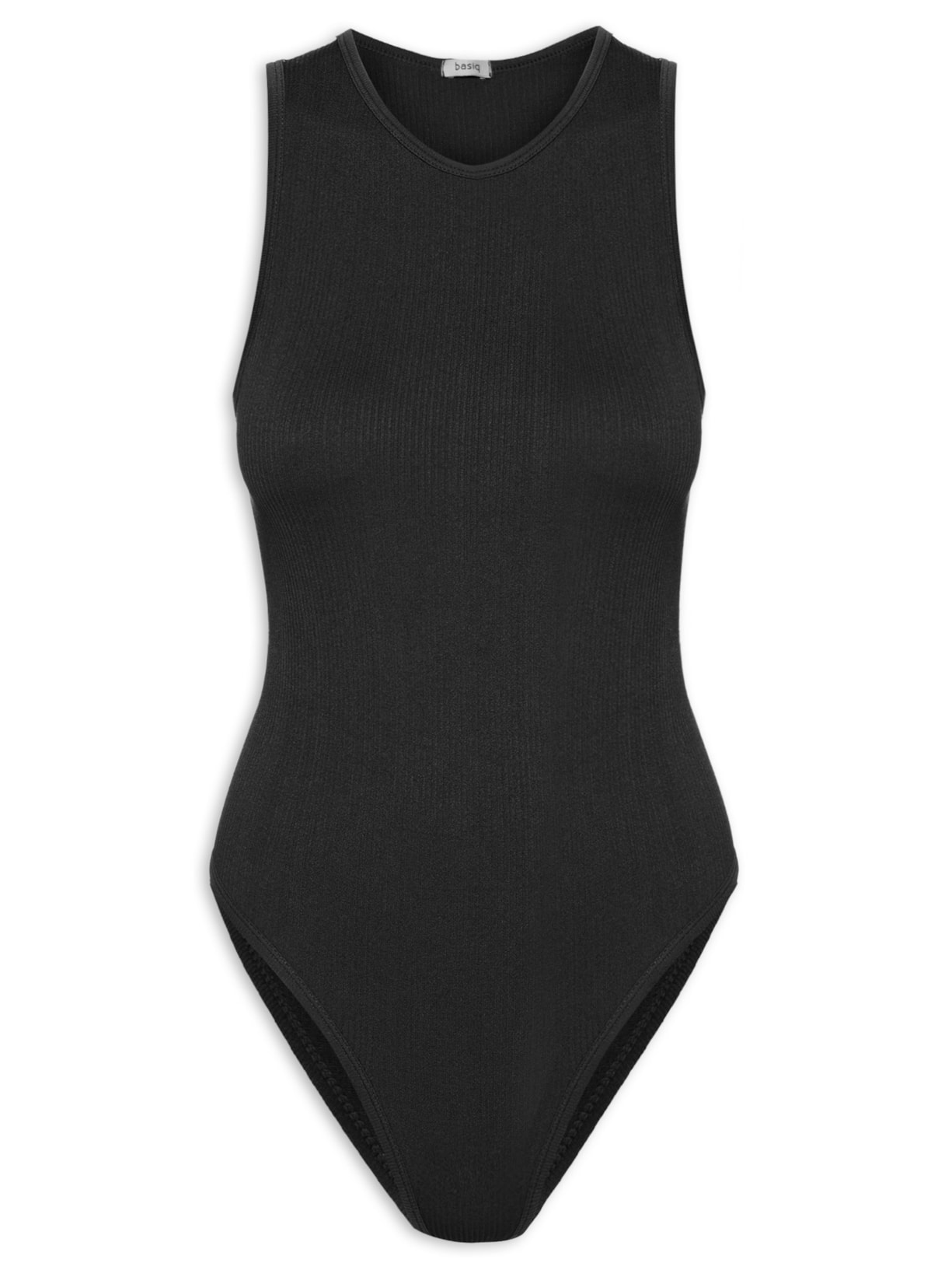 Body Comfy Sem Costura Decote Careca - Preto