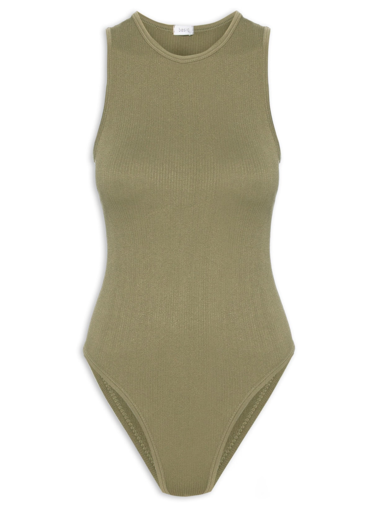 Body Comfy Sem Costura Decote Careca - Verde