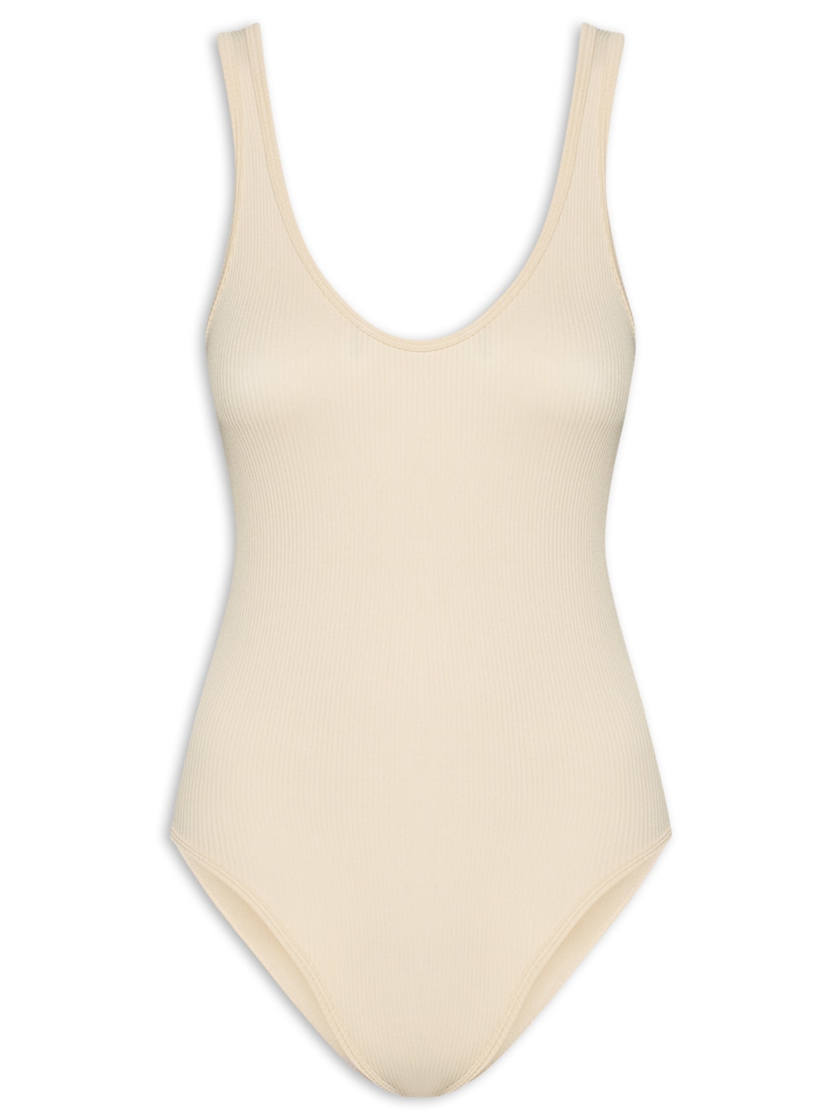 Body Comfy Sem Costura Decote U Bege Basiq